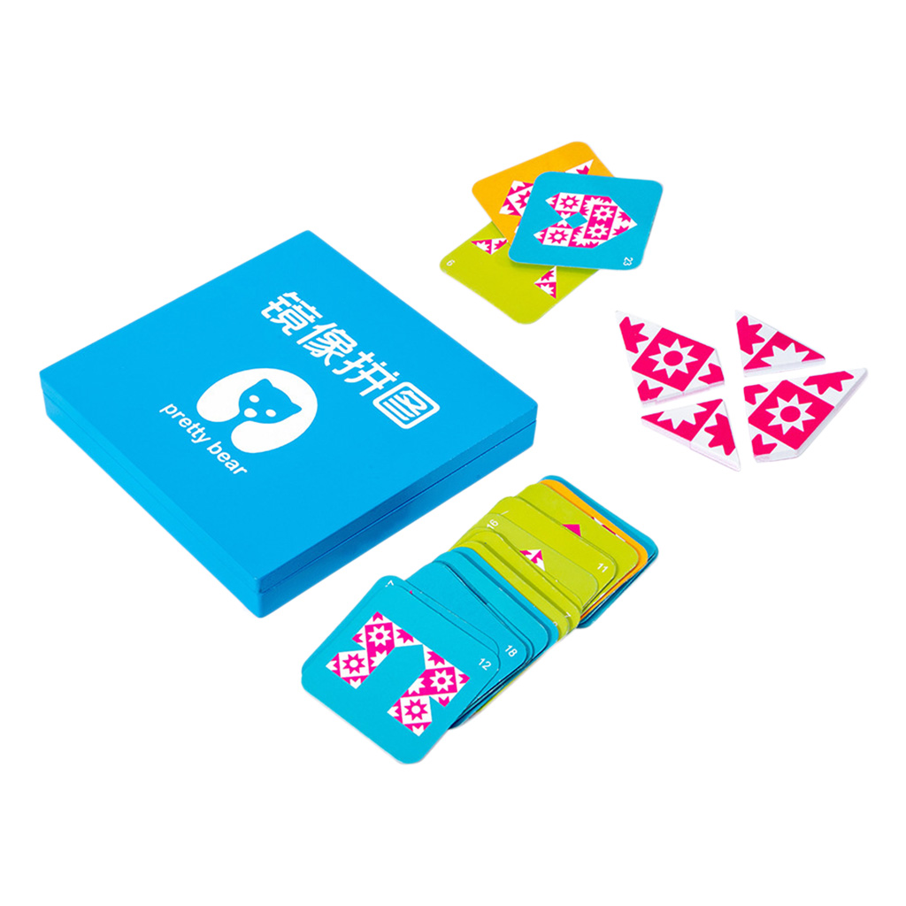 Kids Mirror Image Puzzle Container IQ Game 5.5x5.5cm Shape Creative Toy Set