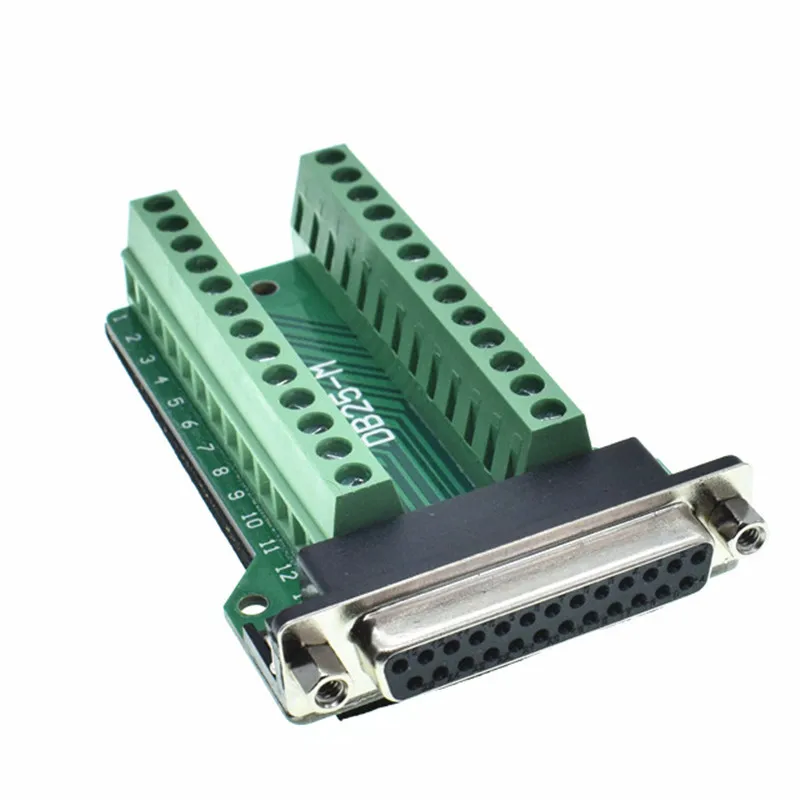 DB25-G2 D-SUB Male Plug Adapter Screw Nut Terminal Block Converter PCB Breakout 