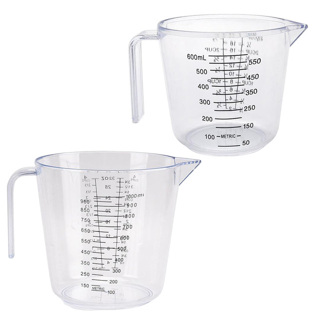 Lighweight Measuring Cup with Handle & Milk Liquid Measure Preparation  600ml 