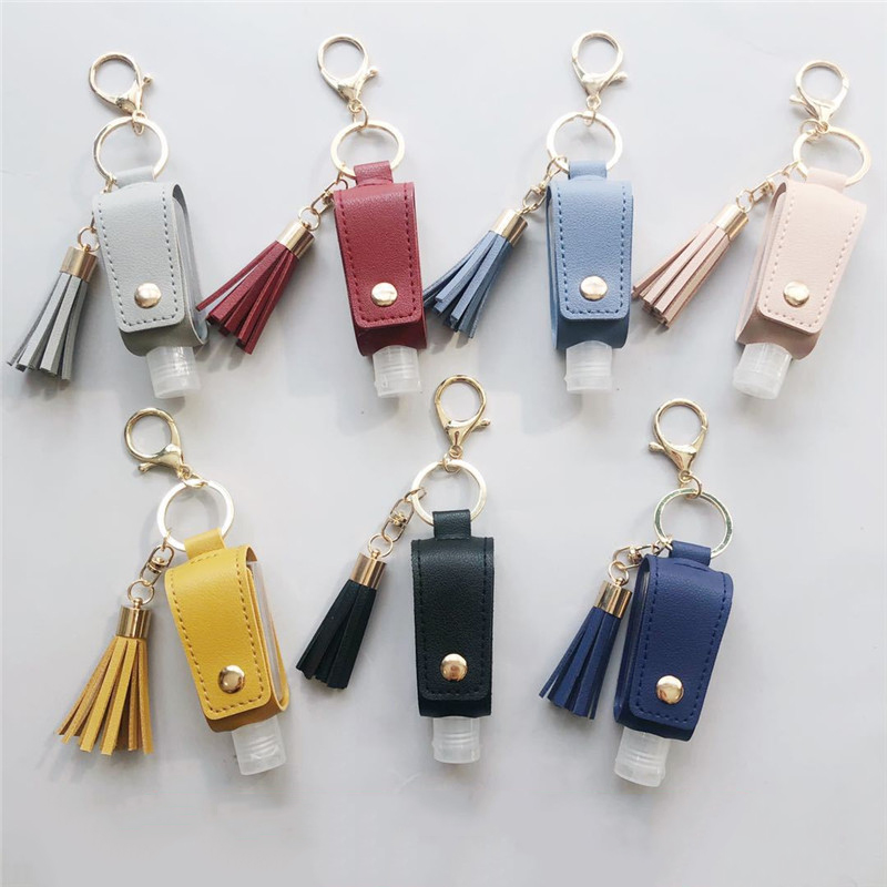 Best of 30ml Leather Case Keychain Free Hand Sanitizer Case Mini Disinfectant Hands Portable Hydroalcoholic Gel Empty Bottle For Travel Reviews & Tips