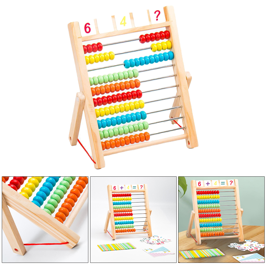 Wooden Abacus Educational Counting Toy Early Math Learning Toy Counting Number Maths Learning Abacus Toy for Home School