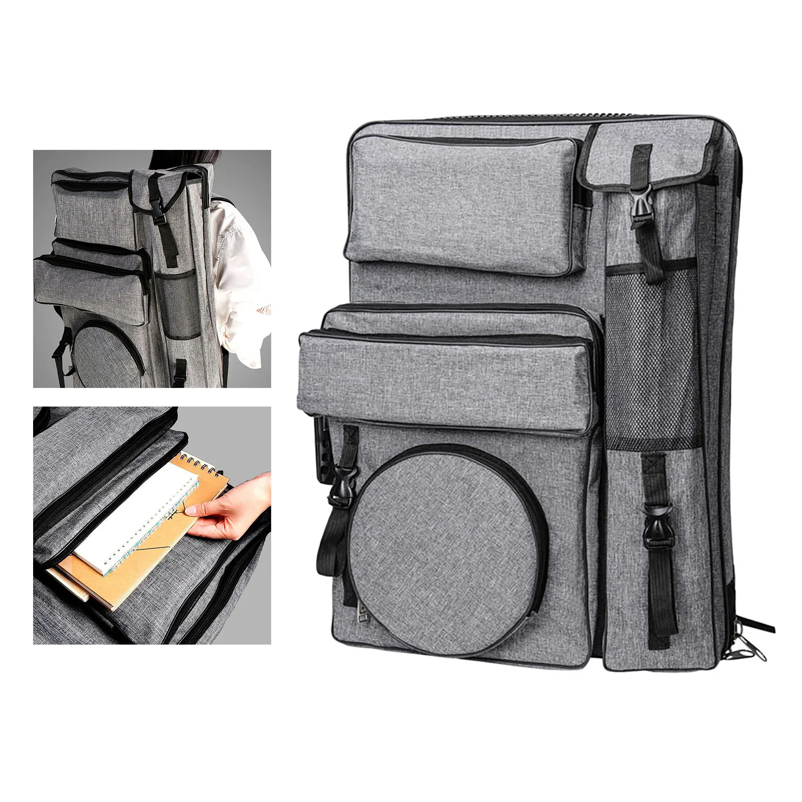 Art Portfolio Case Artist Portfolio Backpack Bag Art Portfolio Carry Case Bag Backpack for Drawing Board Folding Easel Palette 
