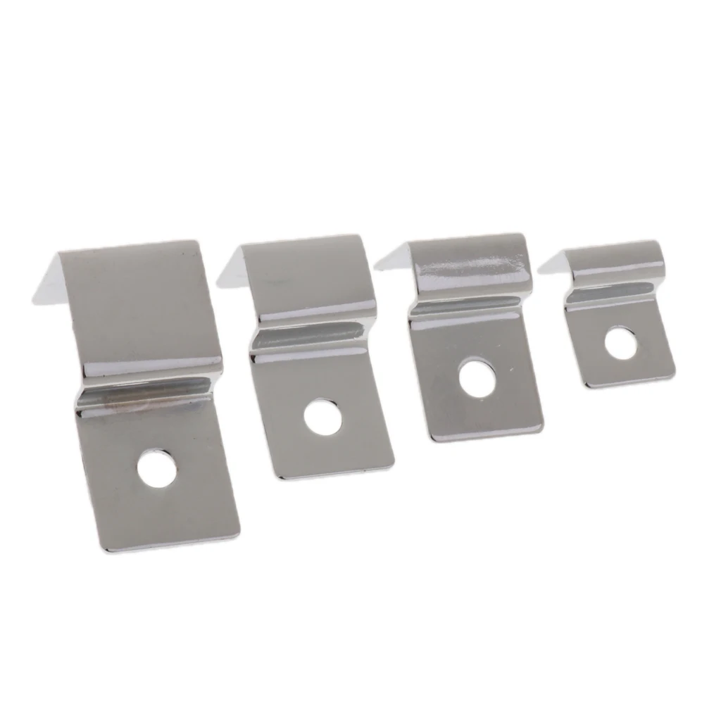 4pcs Aquarium Glass Cover Support Fish Tank Lid Cover Bracket Holder Stainless Steel Clip Support 4-Pack - 5/8/12/19mm