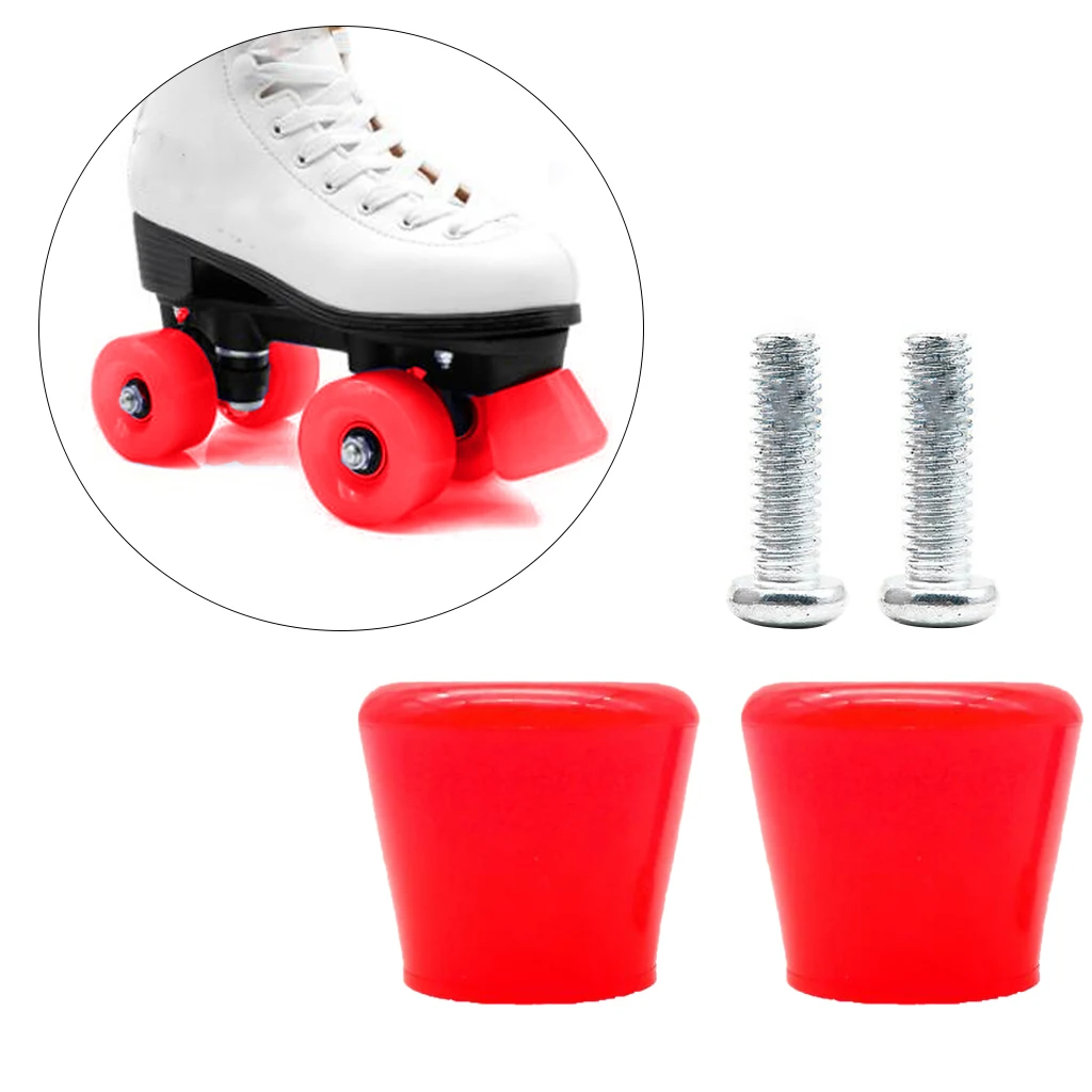 2 Pieces Roller Skate Toe Stoppers Set Roller Skate Toe Stop Brakes with Screws for Inner Skate Stopper