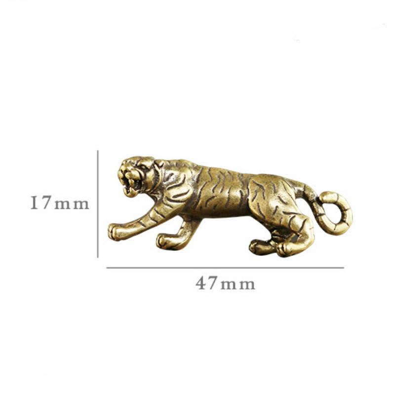 Antike Kupfer Tiger König Figuren Home Decor Zubehör Vintage Messing Tier Berg Ornamente Schreibtisch Dekorationen – Detail 8