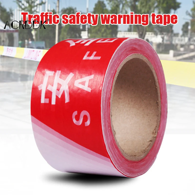 100m Disposable Safety Cordon Warning Strip Red White Runway Belt Caution Tape DF