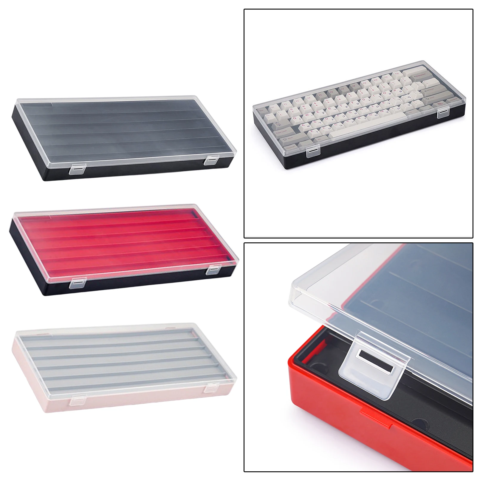 ABS Plastic Keycaps Storage Box w/Clear Lids Dustproof Storage Containers