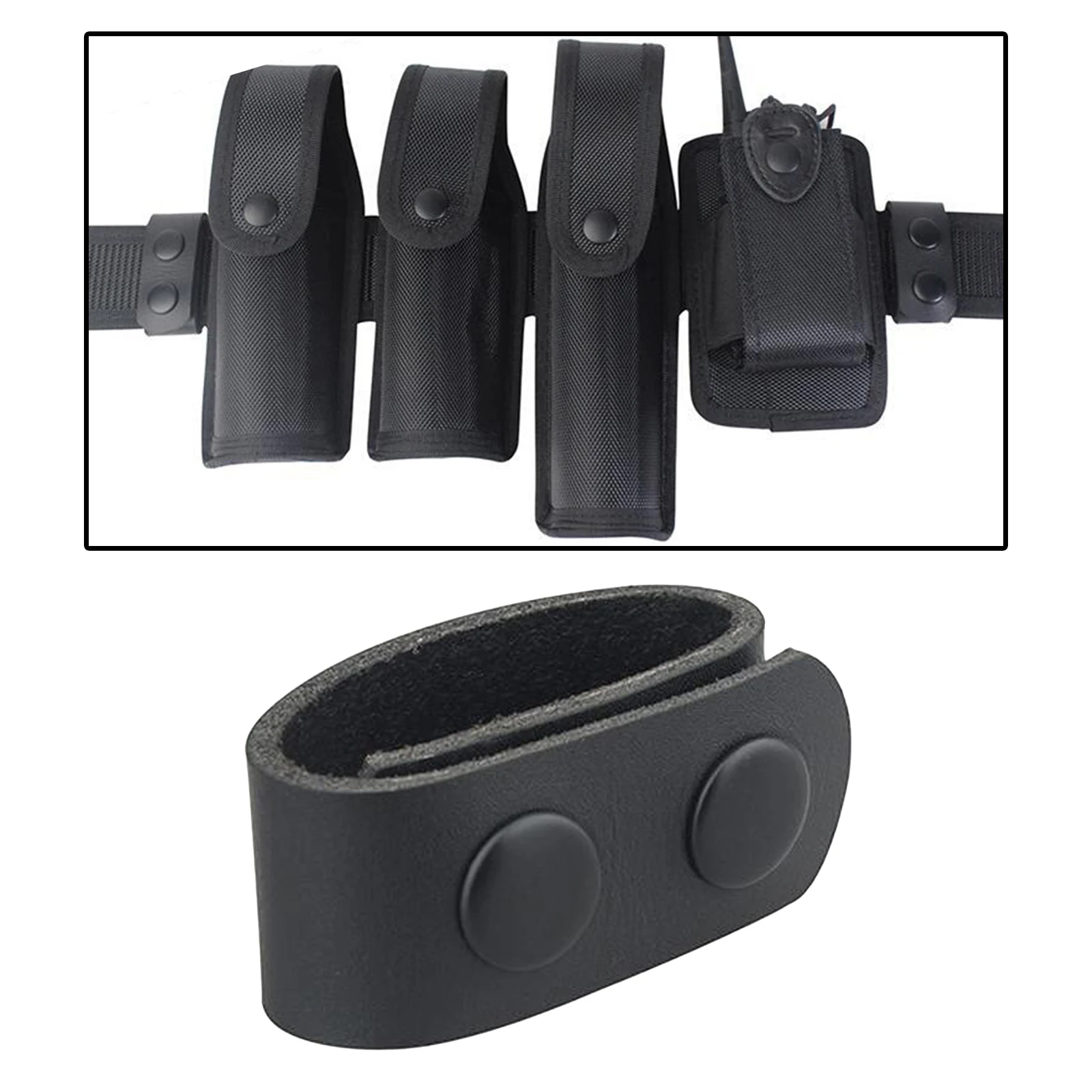 Leather Duty Belt Keeper Police Double Snap Button Stopper 2'' Wide Belts