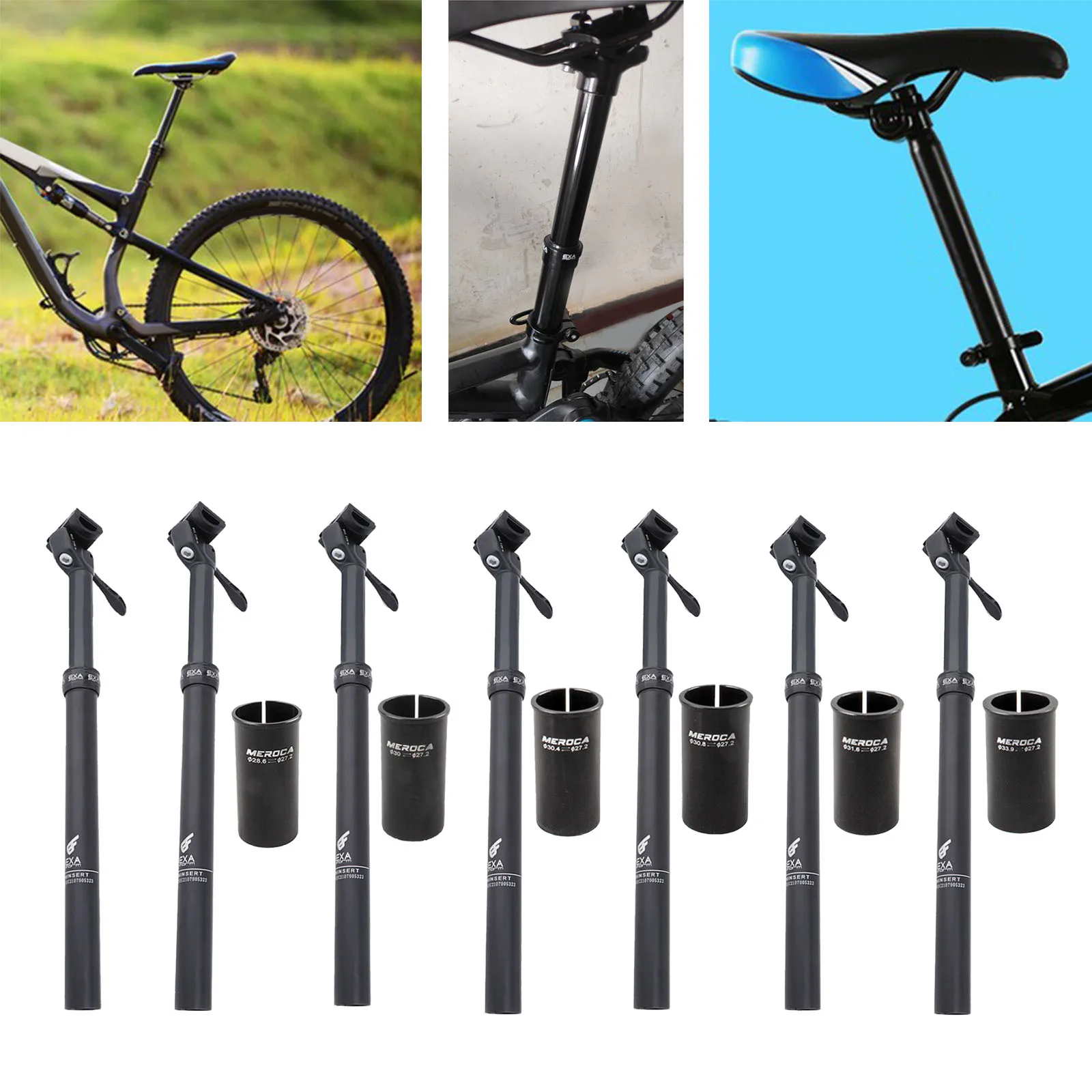 Road Bicycle Dropper Seat Post MTB Adjustable Seat Tube Cycling Internal Routing Mountain Bike Seatpost Black