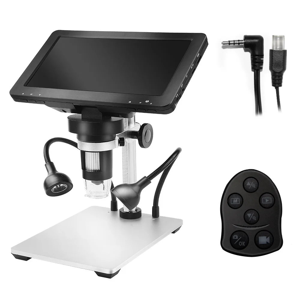 New 7-inch Rotating Screen High-definition Electronic Industrial Microscope Digital Magnifying Glass for Phone Watch Repairing home camera system