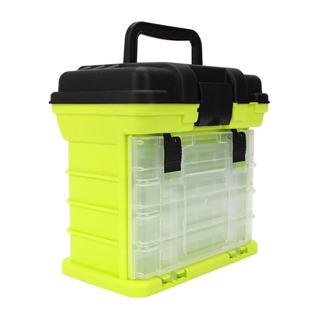 Utility Fishing Tackle Box 4-Layers Fishing Case with Handle Large Capacity Fishing Accessories