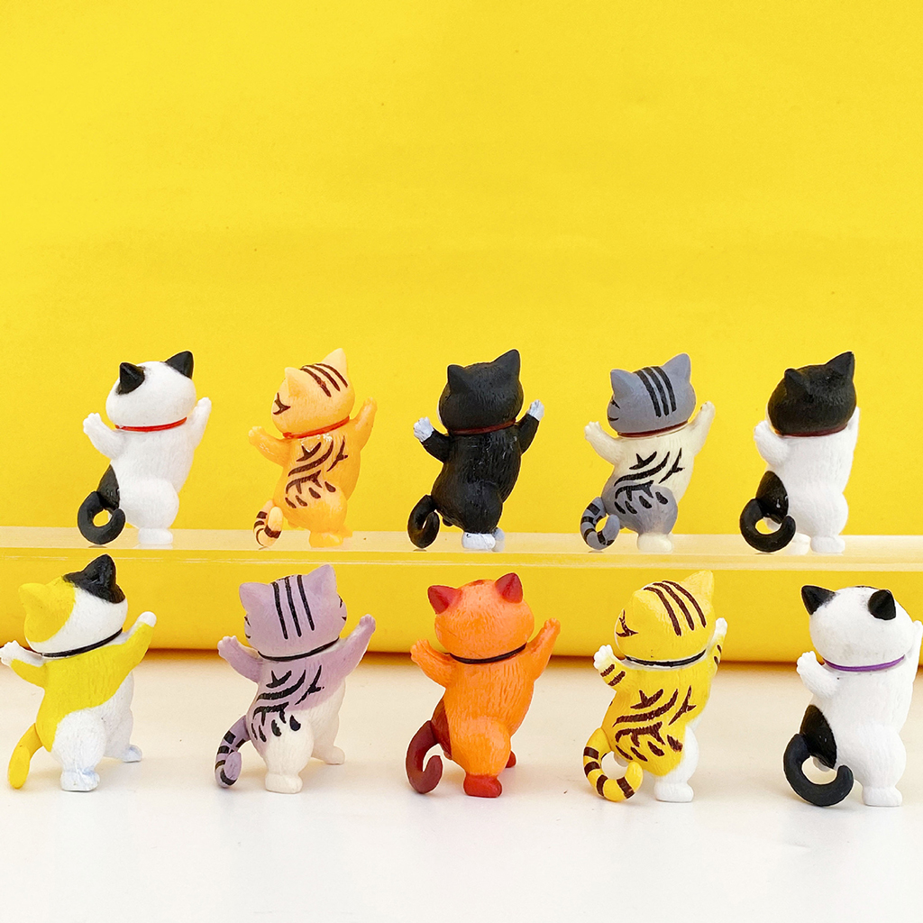 10x Plastic Car Dashboard Cat Doll Toy Ornament for Auto Interior Ornaments