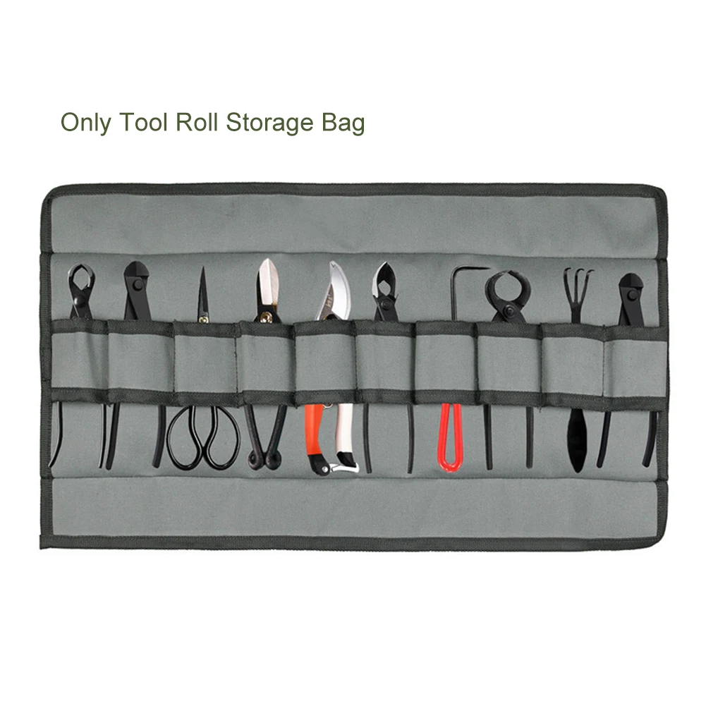 soft tool bag Durable With 10 Pockets Repair Compact Pliers Scissors Storage Garden Tool Roll Bag Heavy Duty Canvas Water Resistant Portable trolley tool box