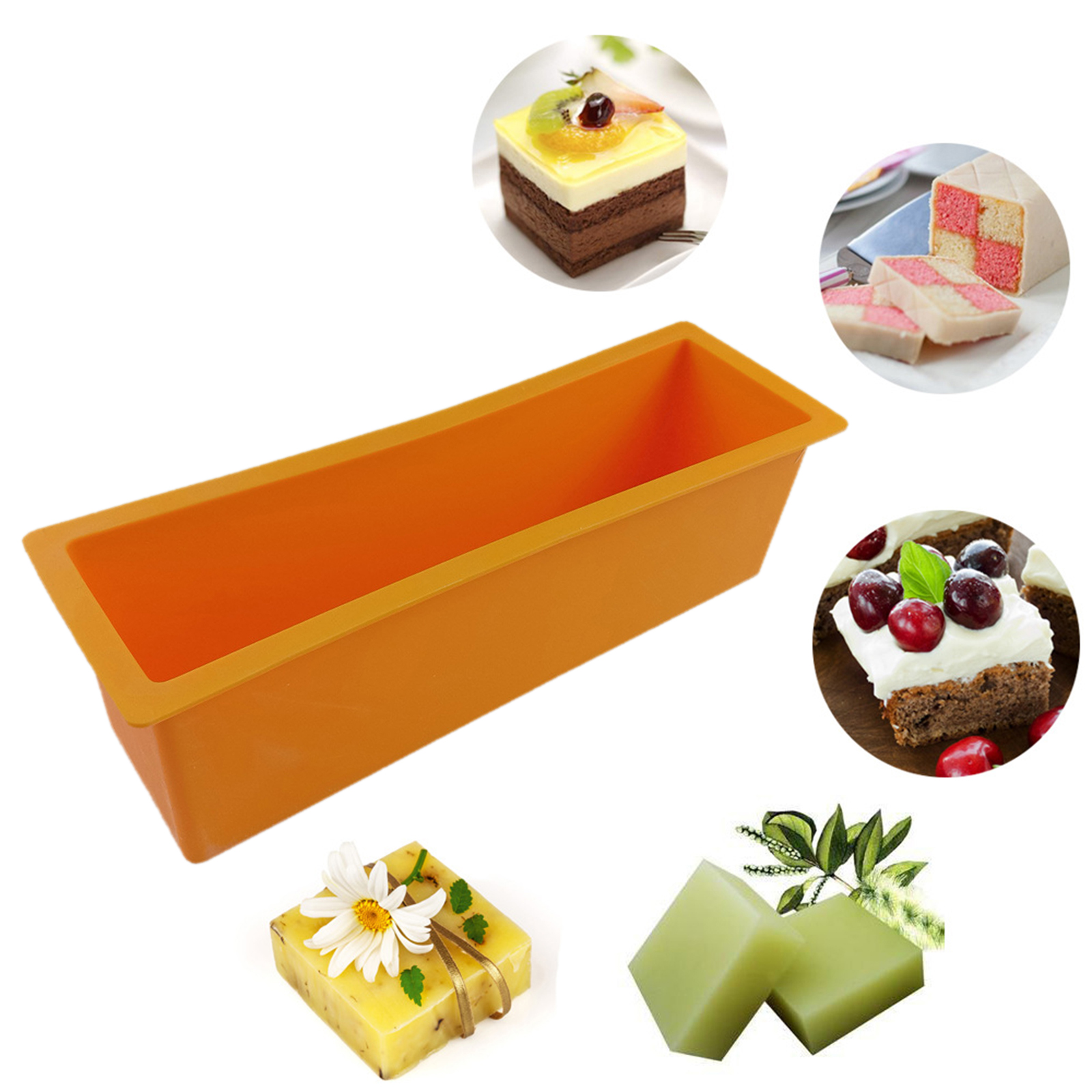 Rectangle Silicone Soap Molds Soap Making Supplies Tools Aromatherapy Mold Homemade Ornament Gifts for Craft Lovers, Beginners