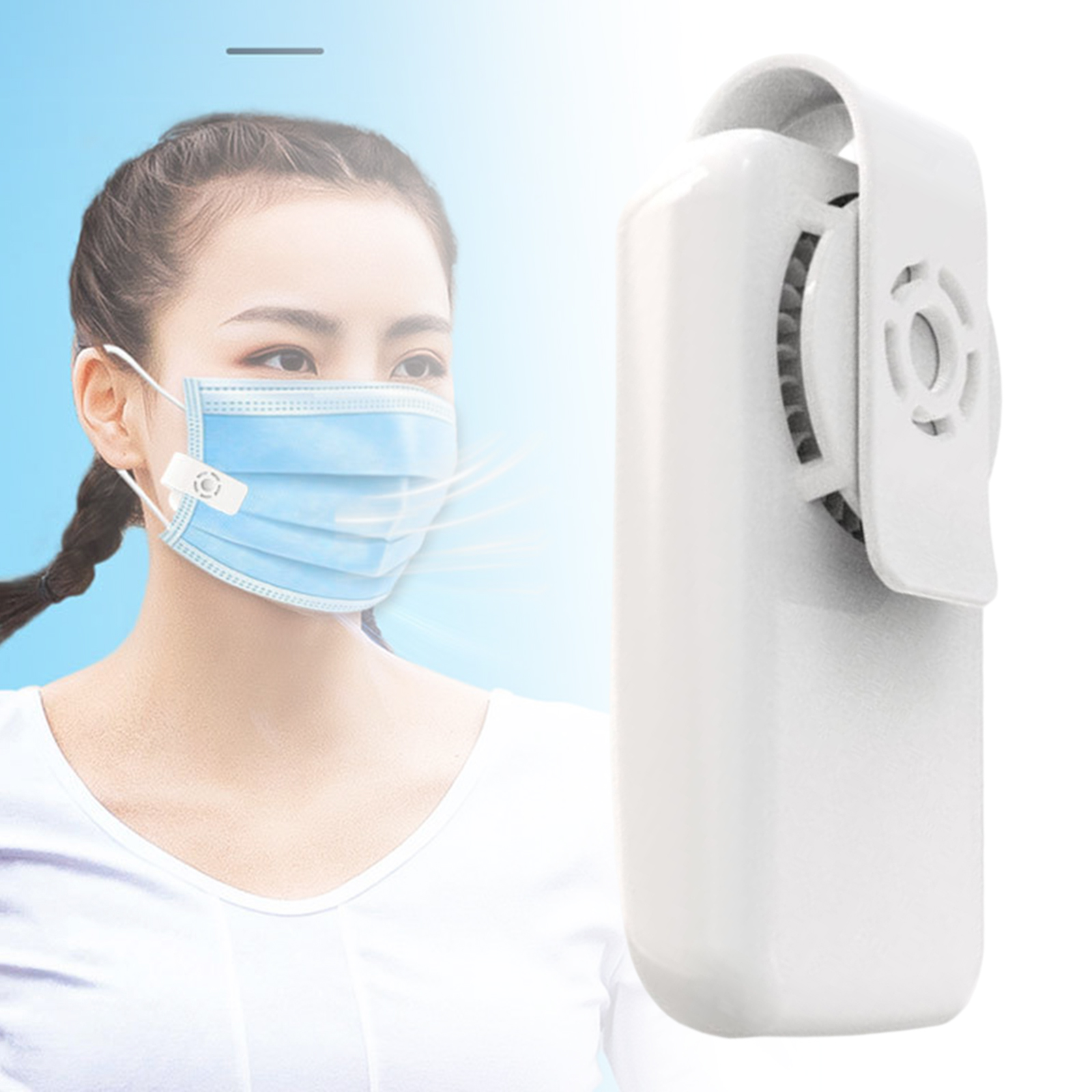Masks Fan Clip USB Rechargeable Plastic Portable Electric Fan for Outdoor Sports Running Cycling