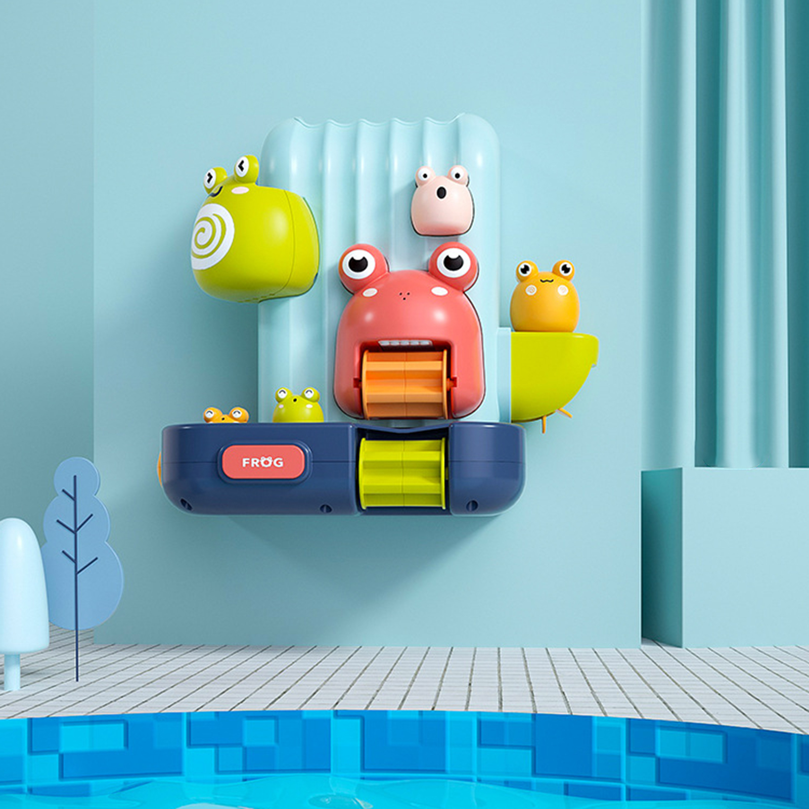 Suction Frog Waterwheel Kids Toddler Pool Funny Sprinkler Bath Toys Boys Girls Preschool Bathing Time Birthday Gift Party Favor