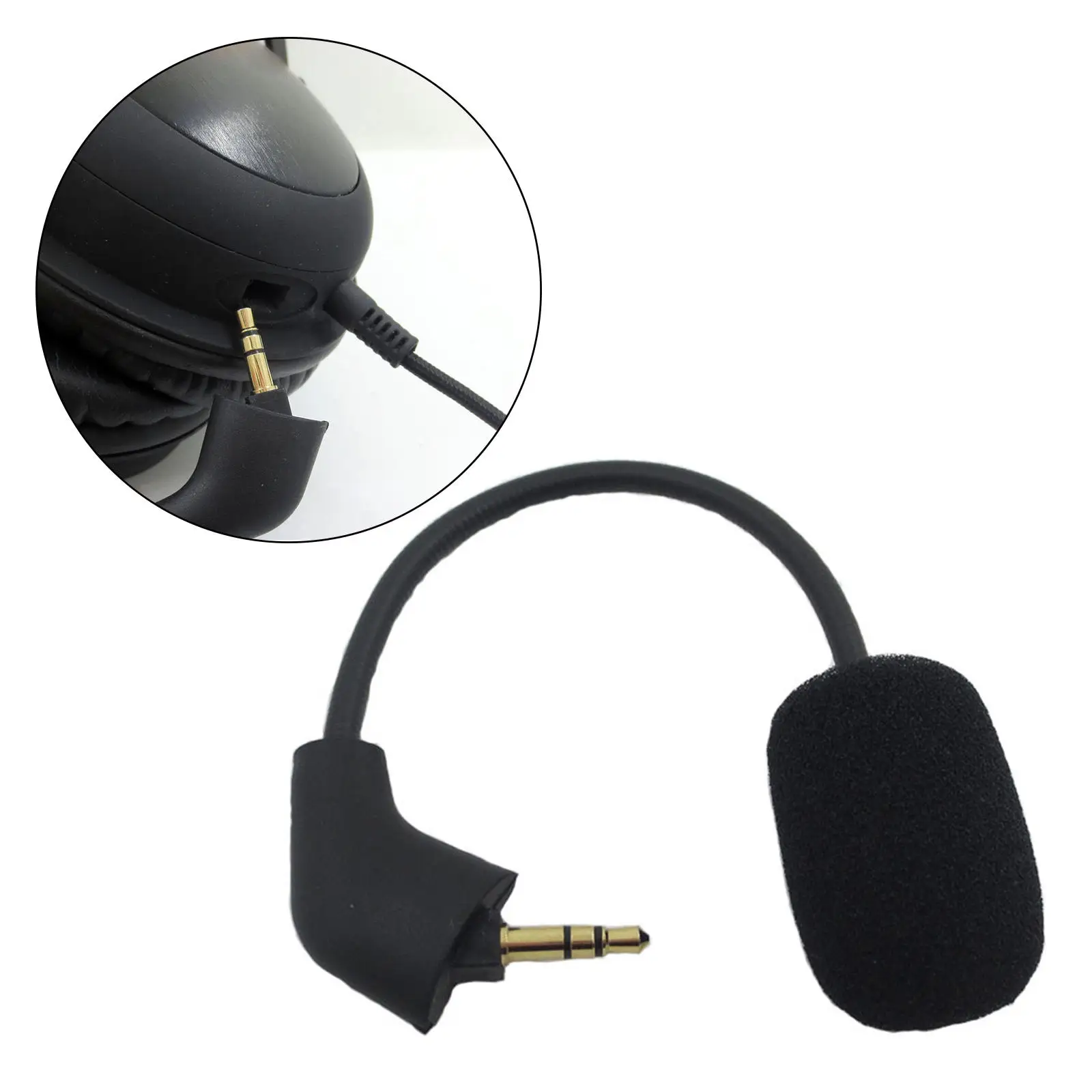 Game Mic Replacement Detachable Noise Cancelling Easy Pickup Voice Oxygen-Free Copper Plug in for Hyperx Cloud II