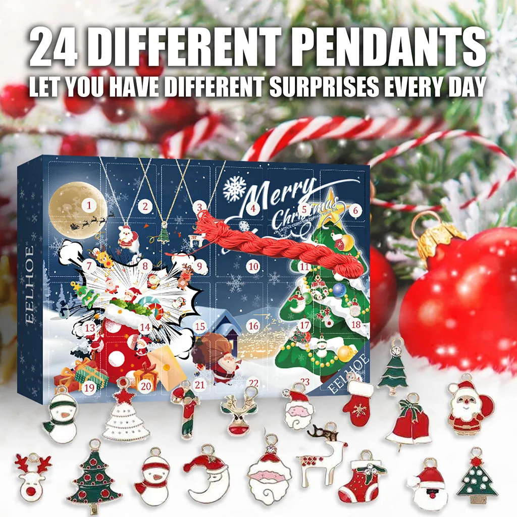 Christmas Advent Calendars Hanging Ornaments Decoration Christmas Gift 24 Days Countdown Advent Calendar Surprise Set For Kids