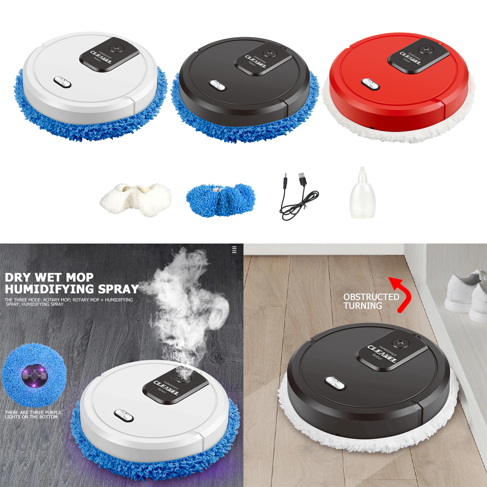 Intelligent Robotic Vacuum Smart Low Noise Floor Sweeper Duster Carpet Cleaning Machine for Home Office Daily Cleaning