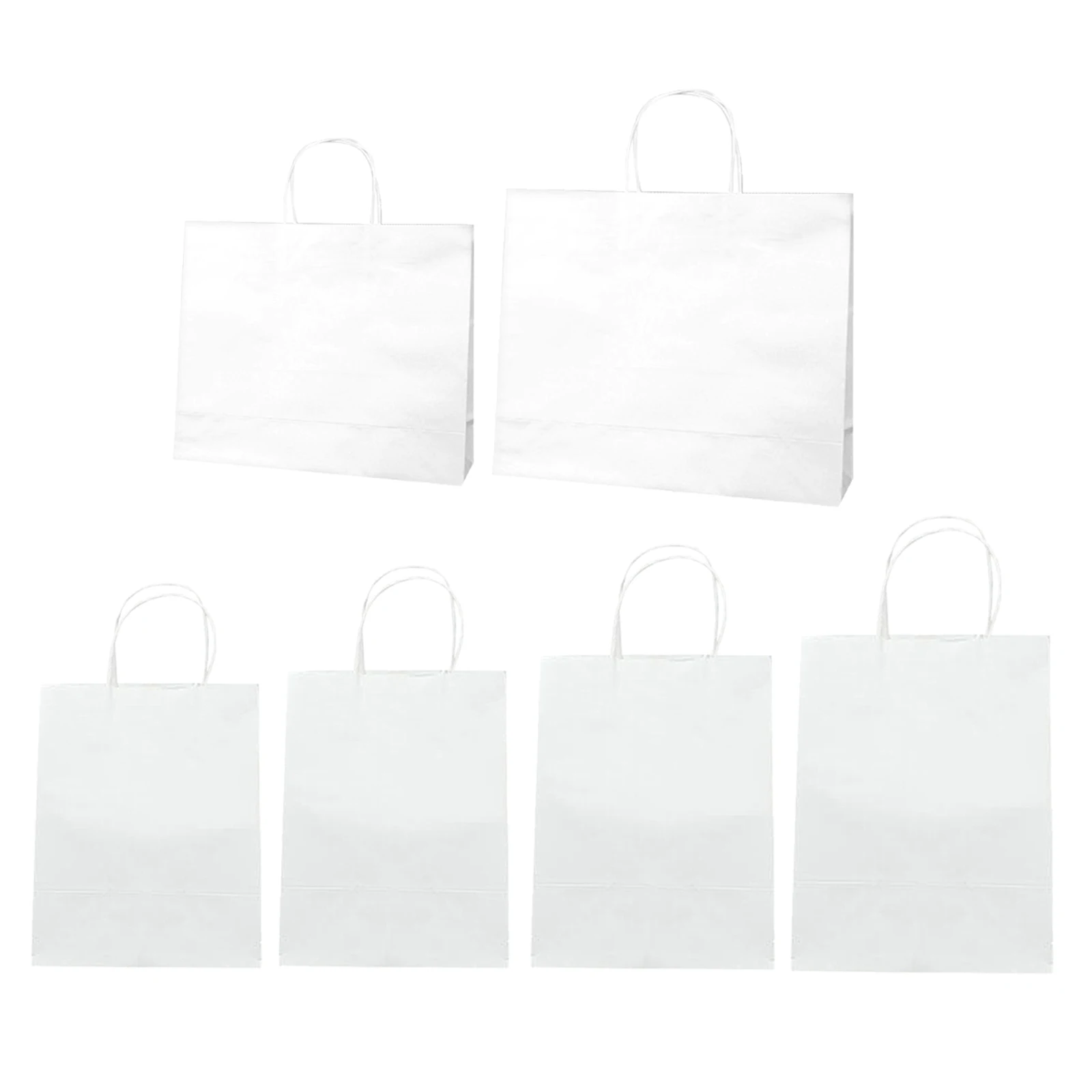 Gift Bag Kraft Paper Party Present Goody Candy Cookies Chocolate Favor Shopping Bags Business Retail Bags White