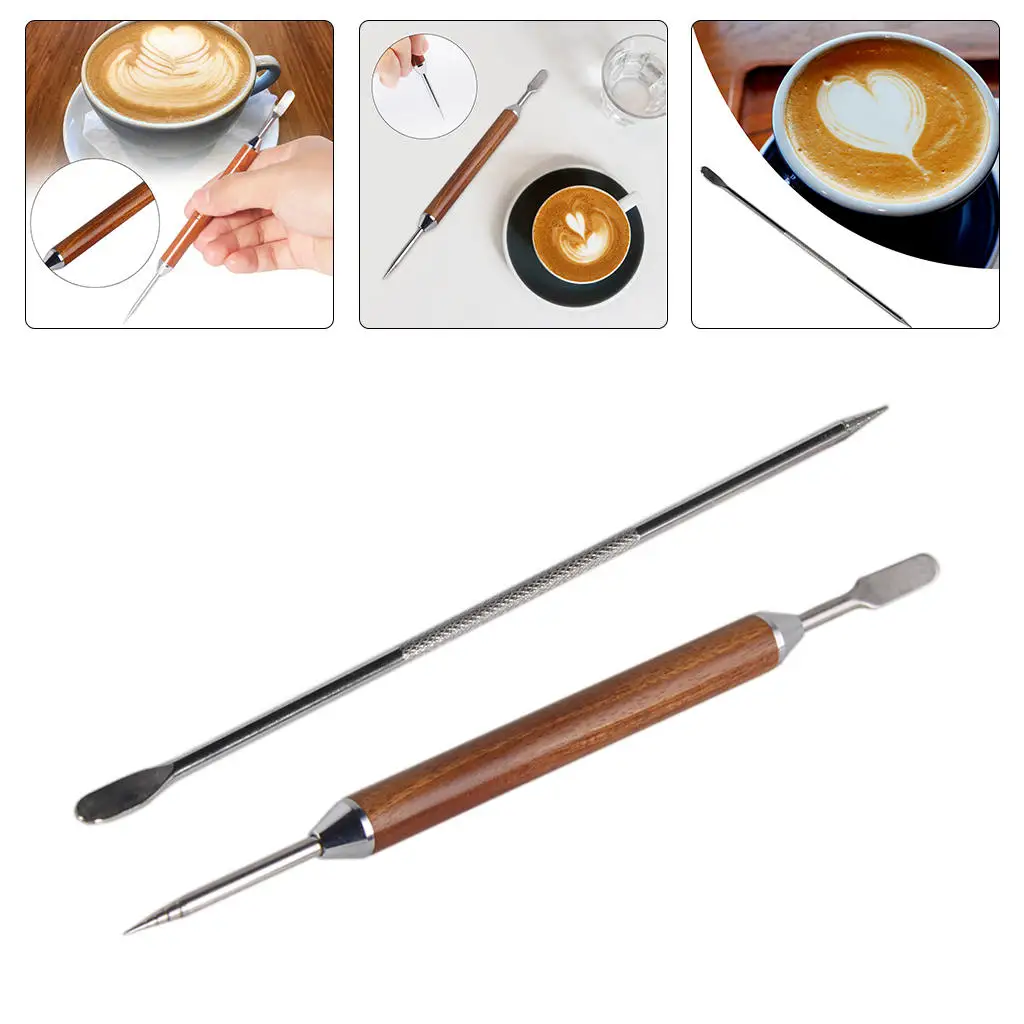 Latte Coffee Art Pen Decorating Art Pen Pull Flower Needle Coffee Decorating Tool for Bar Cafe Kitchen