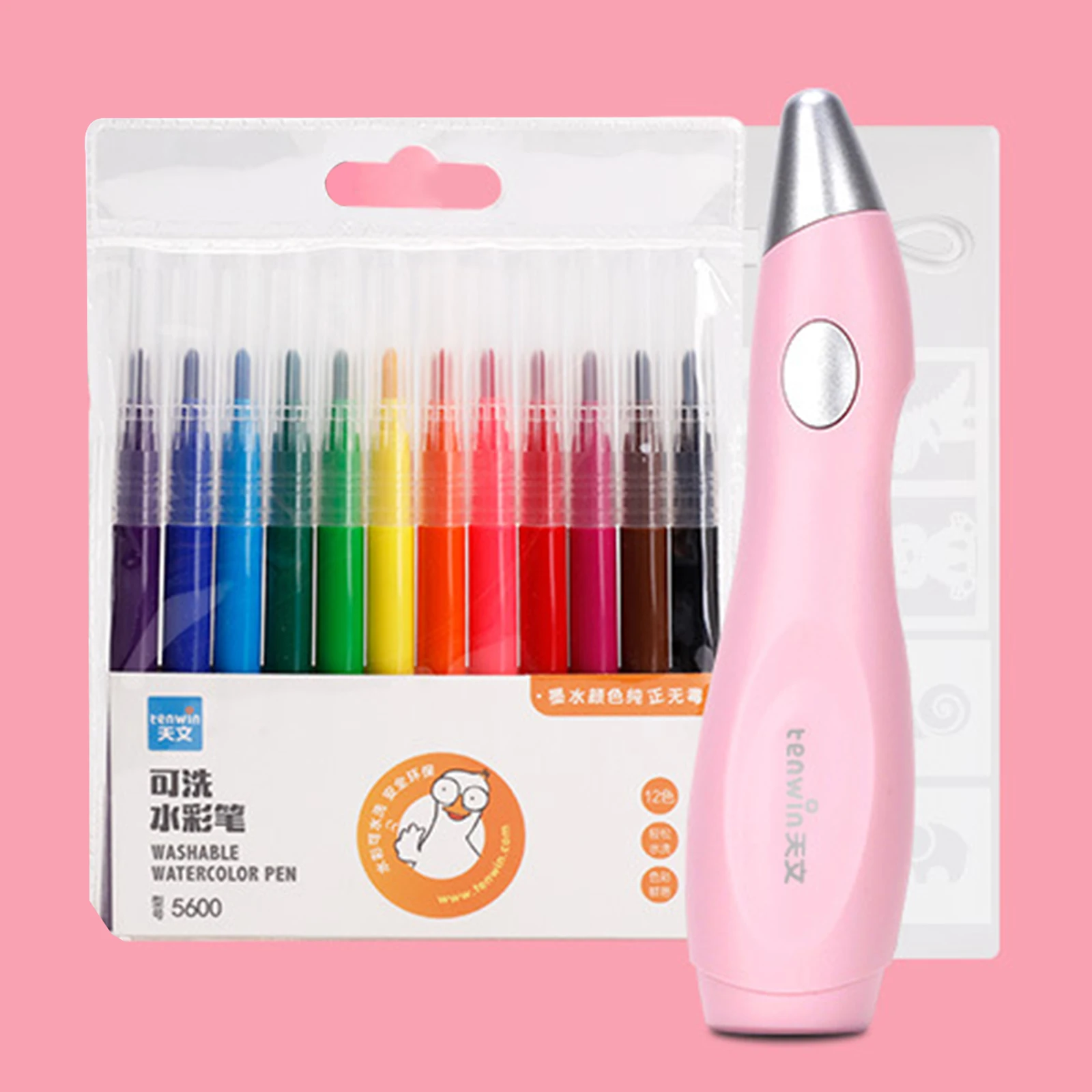 Cordless Electric Airbrush Marker Set Watercolor Paint Pens for Kids Adults