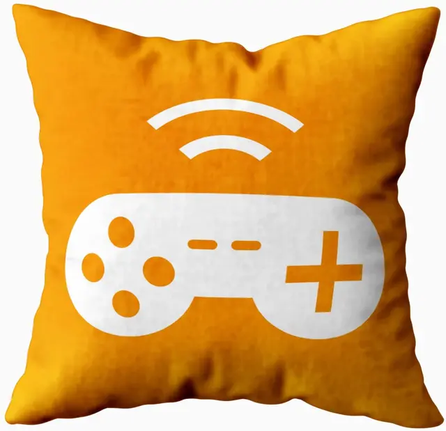 Personalised Gamer Grey Orange Cushion Pocket Cushion Gaming