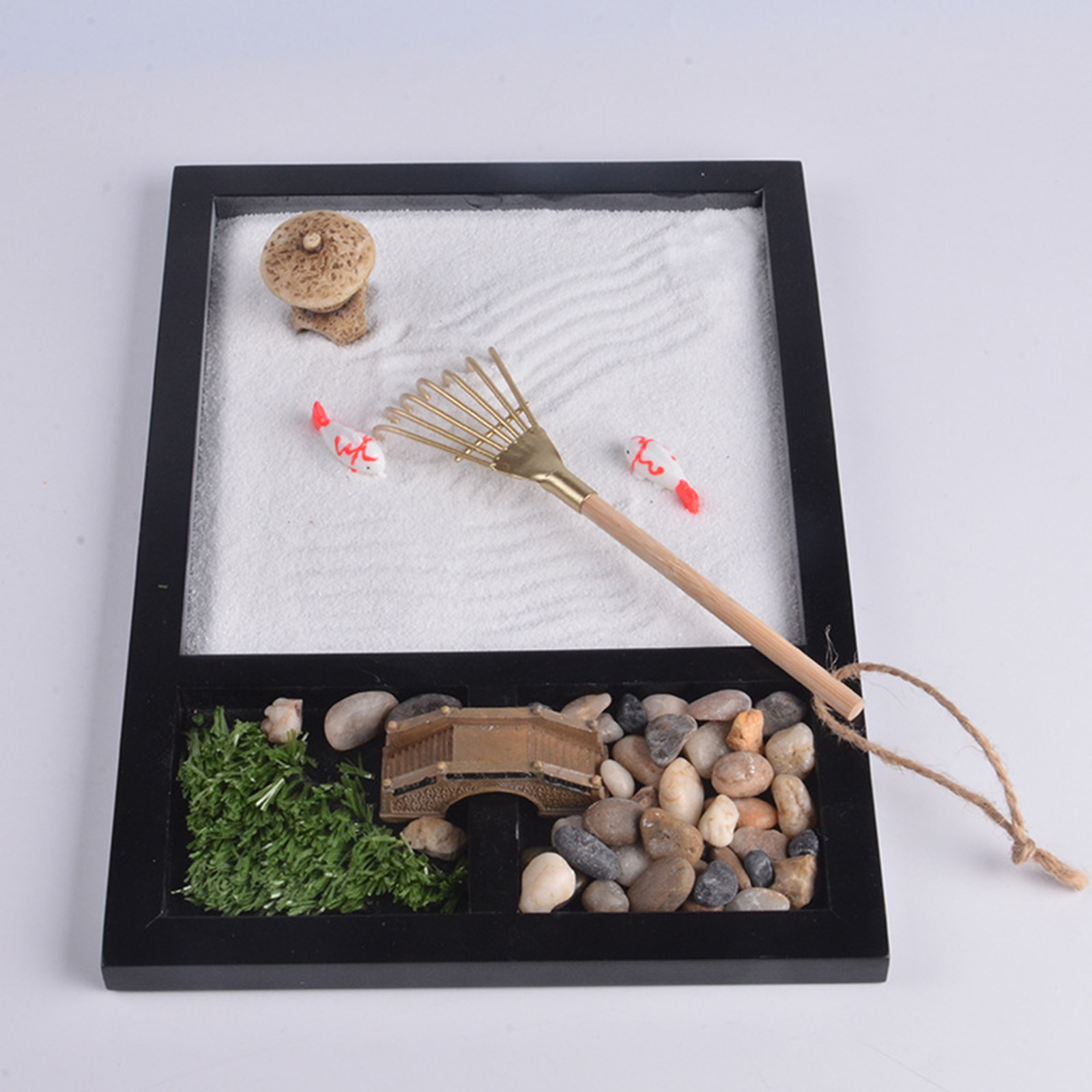 Zen Garden Kit Home & Office Desktop Decor Ornament Zen Decor Sand Garden Gift Set for Meditation Relaxation