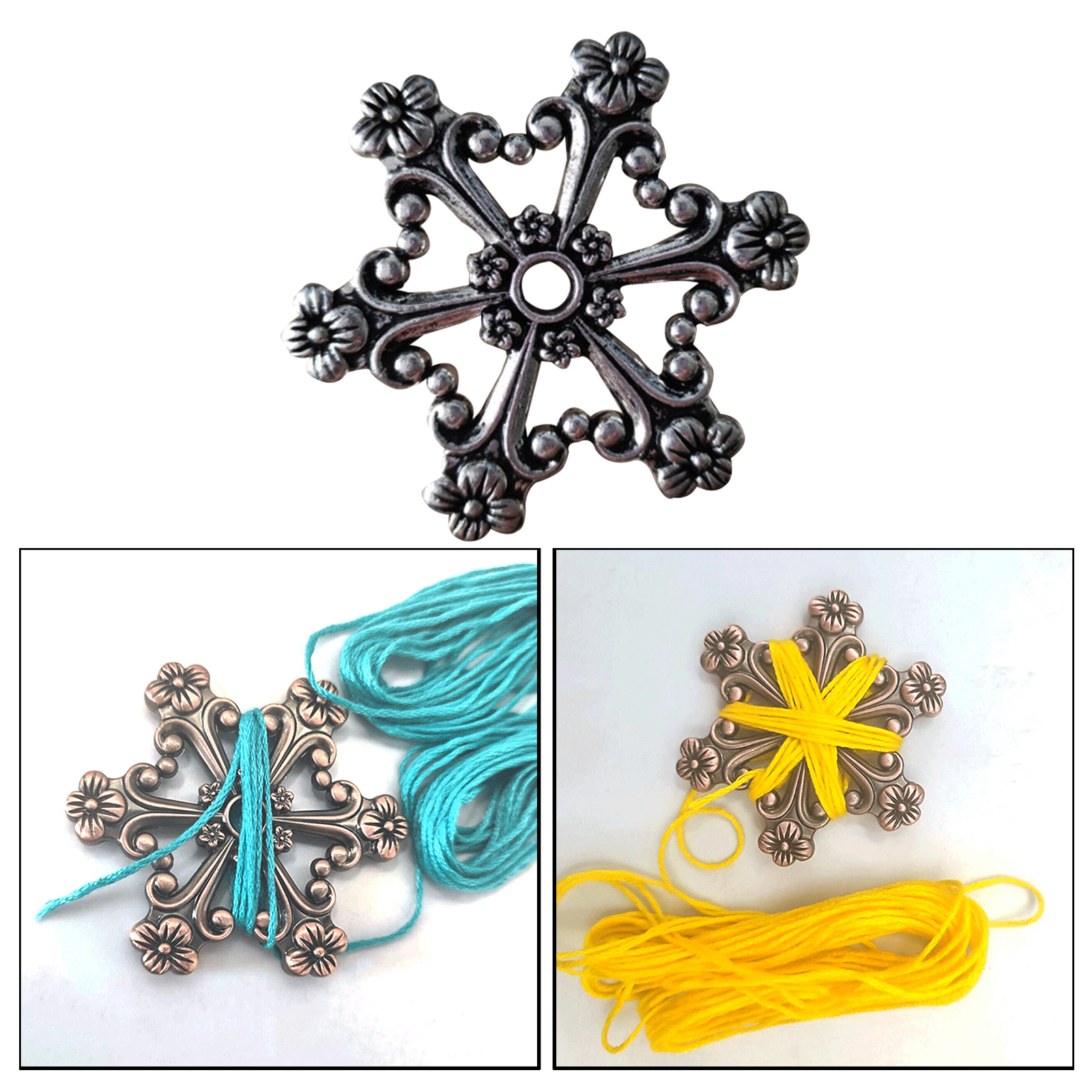 Metal Petal Shape Floss Bobbins Thread Holder 6 Ports Embroidery Organizer Holder Sewing Storage Accessories