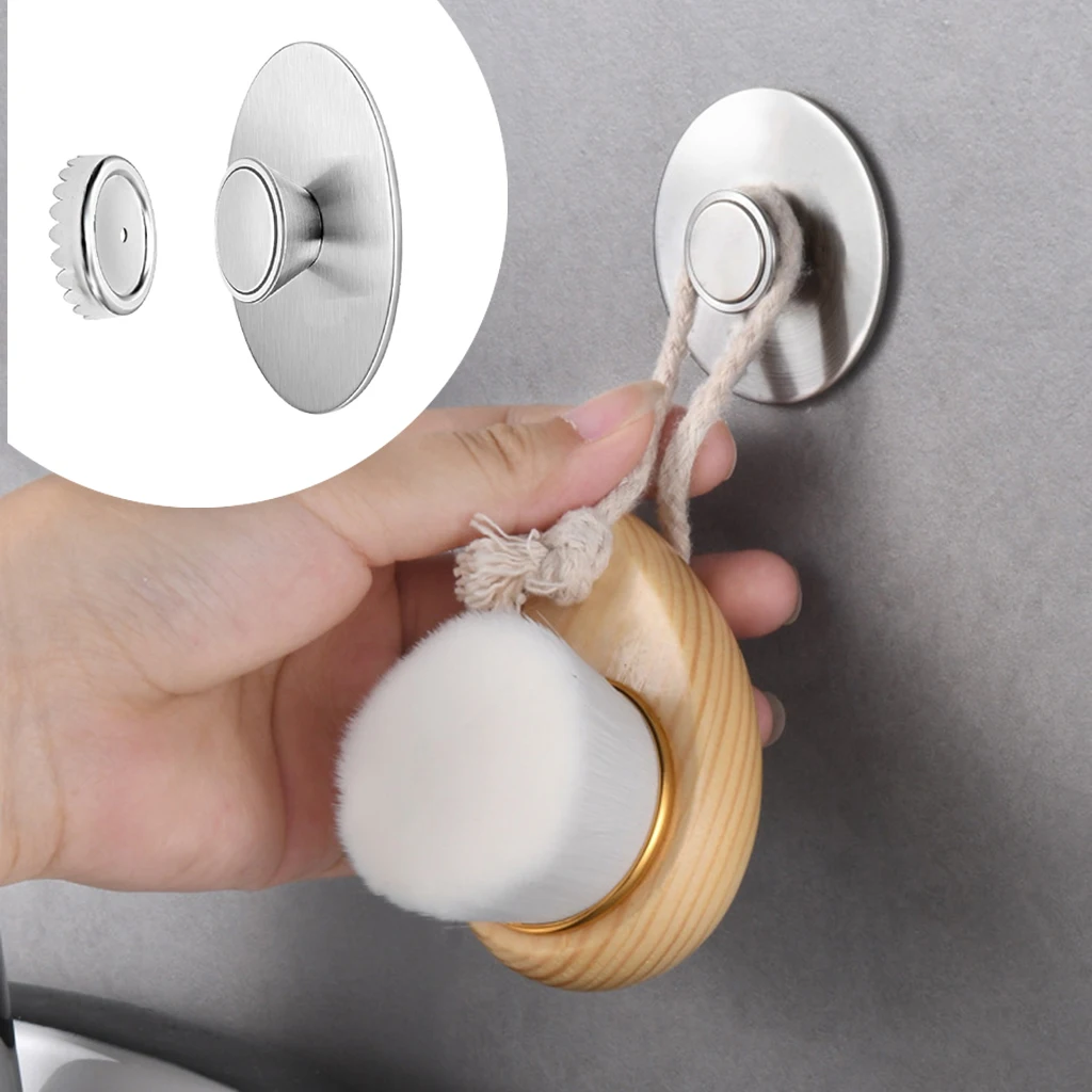 Magnetic Soap Holder Hook Tools Stainless Steel Wall Mount Self-Adhesive