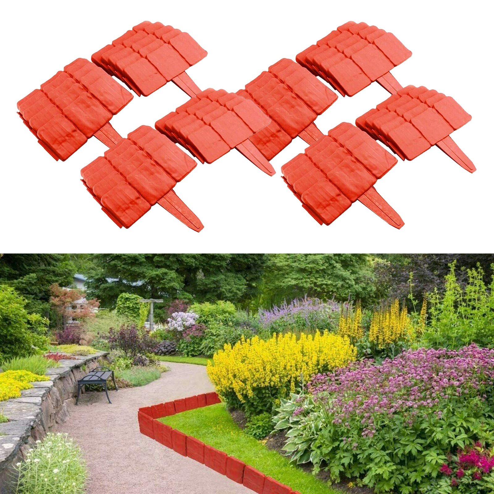 20Pieces Garden Fence Edging Decorative Patchwork Fence Garden Edging