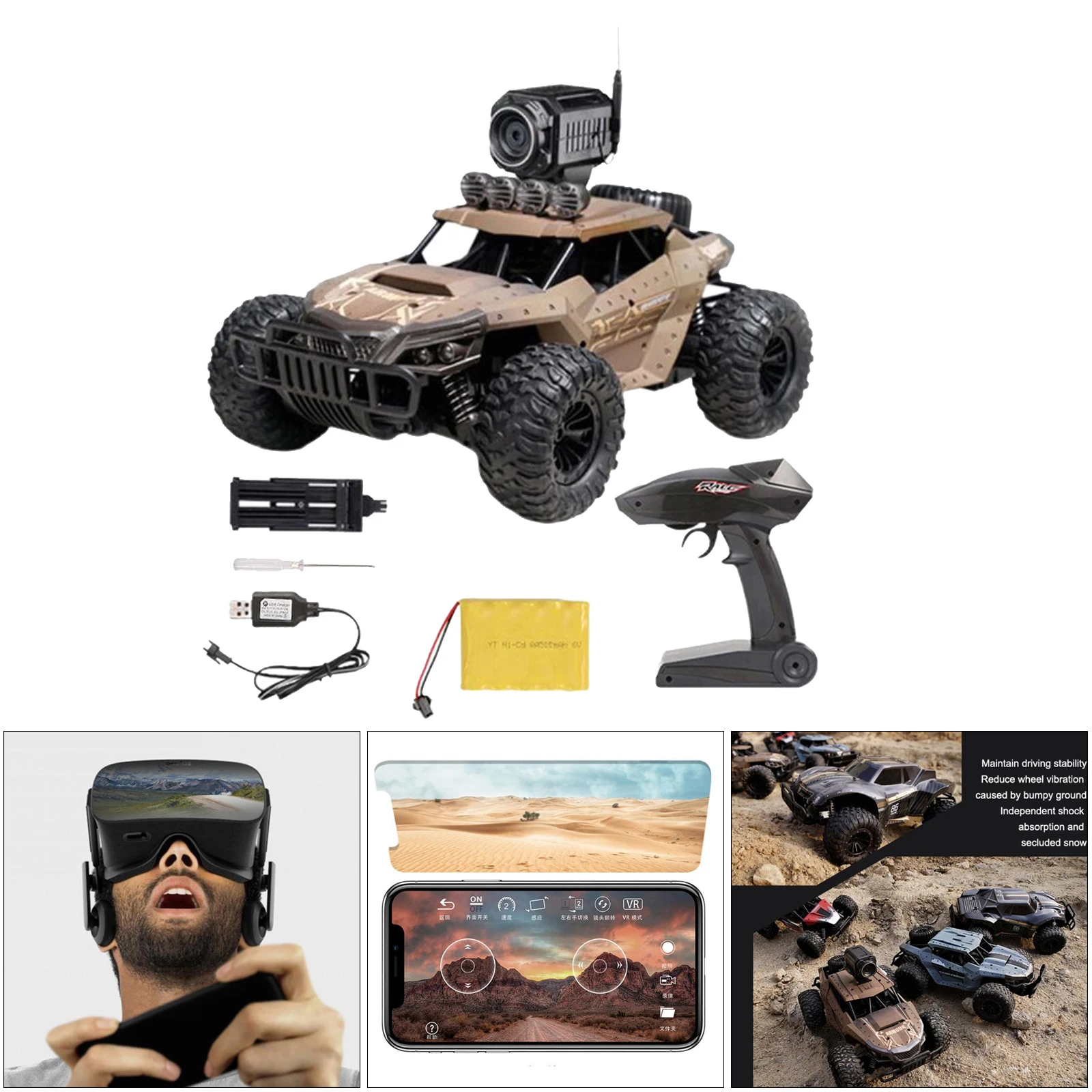 4WD RC Racing Car 1:16 High Speed Off Road Climbing with 720P Camera Remote Control Model Car All Terrain Available