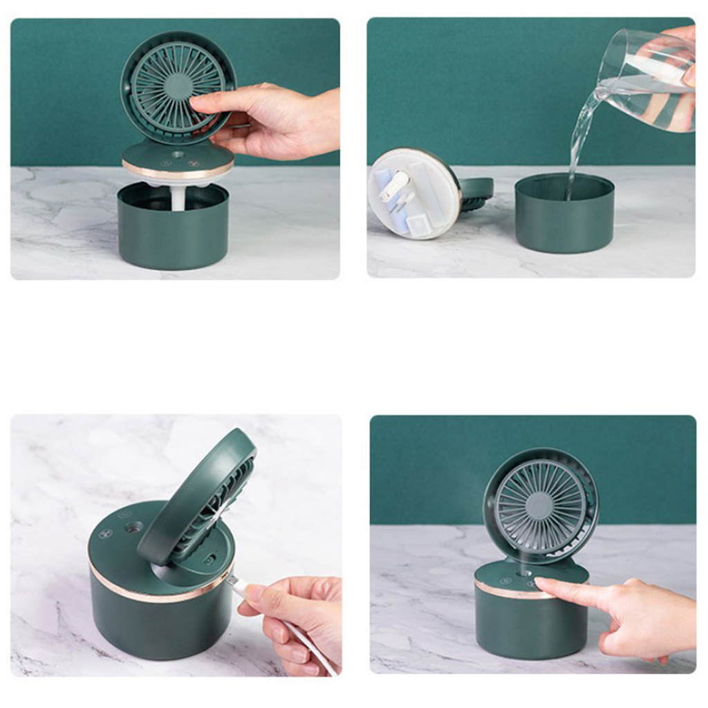 Quiet Electric Usb Humidifier Summer Table Cooling Fan Humidify Desktop Table Fan Summer Usb Portable Air Diffuser
