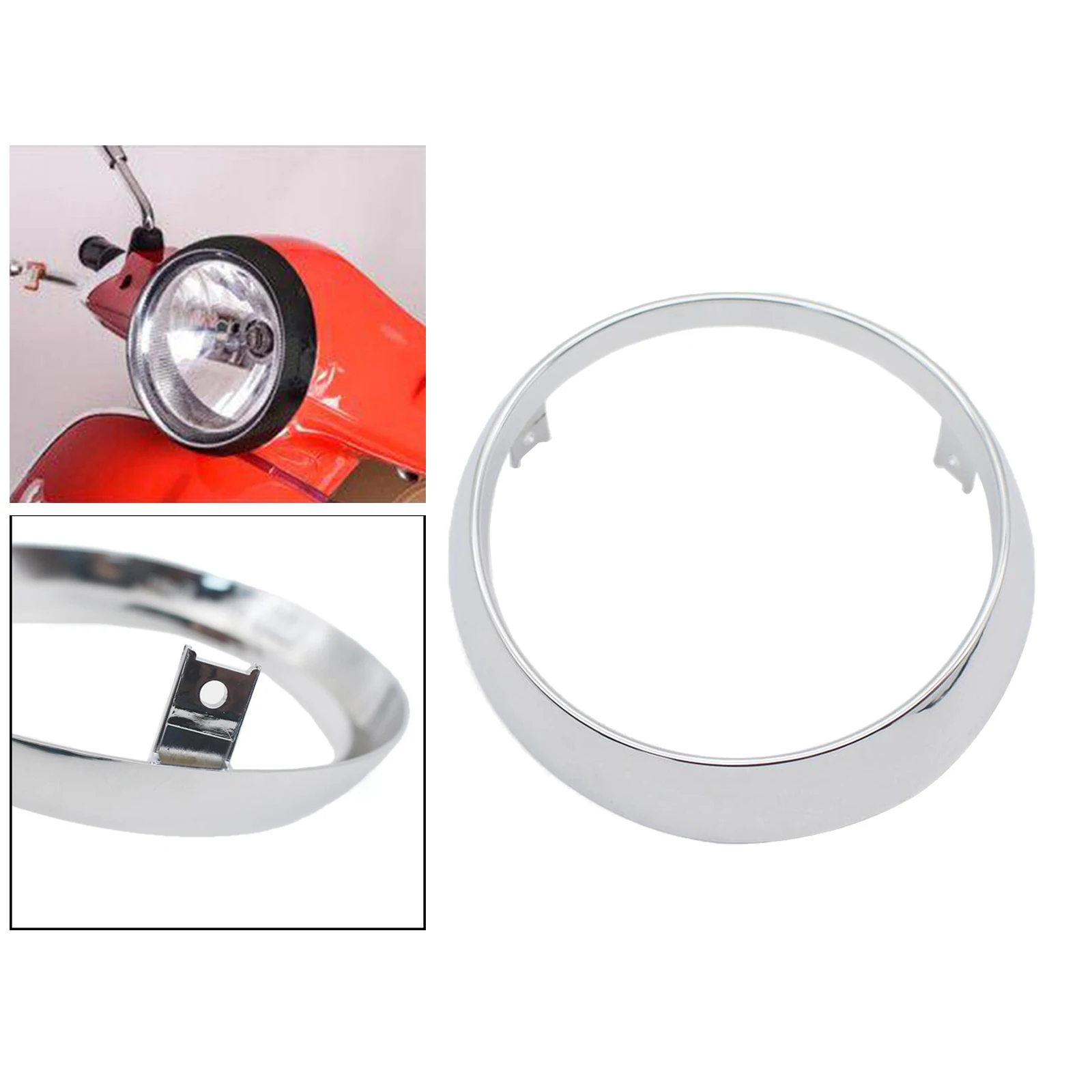 ABS Plastic Motorbike Headlight Trim Ring for Vespa Primavera 125 250 300 Easy to Use and Operate