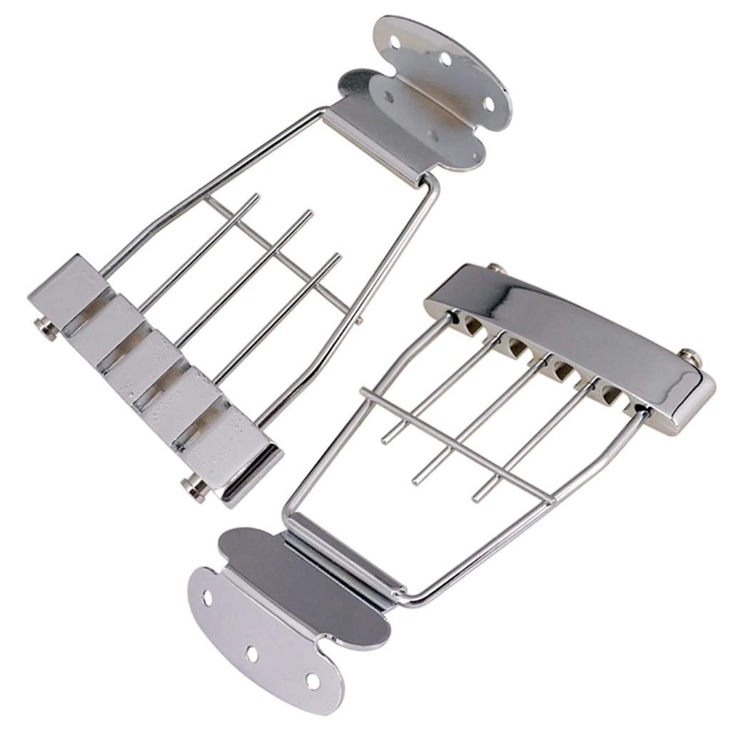 Bass Trapeze Bridge Tailpiece 15mm Spacing Screw fro 4 String Archtop Guitar