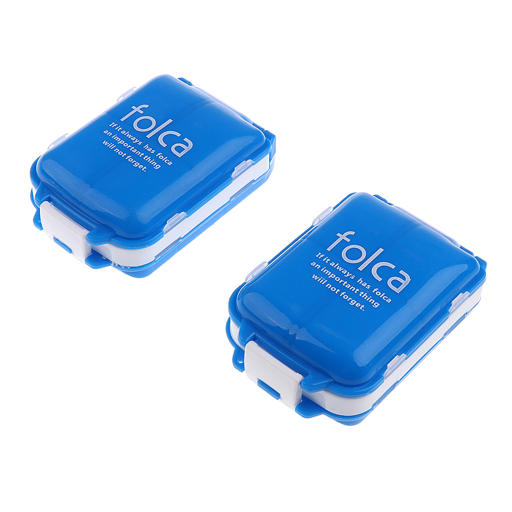 2 Pieces 8 Slots Portable Tablet Holder Organizer Case Pill Box