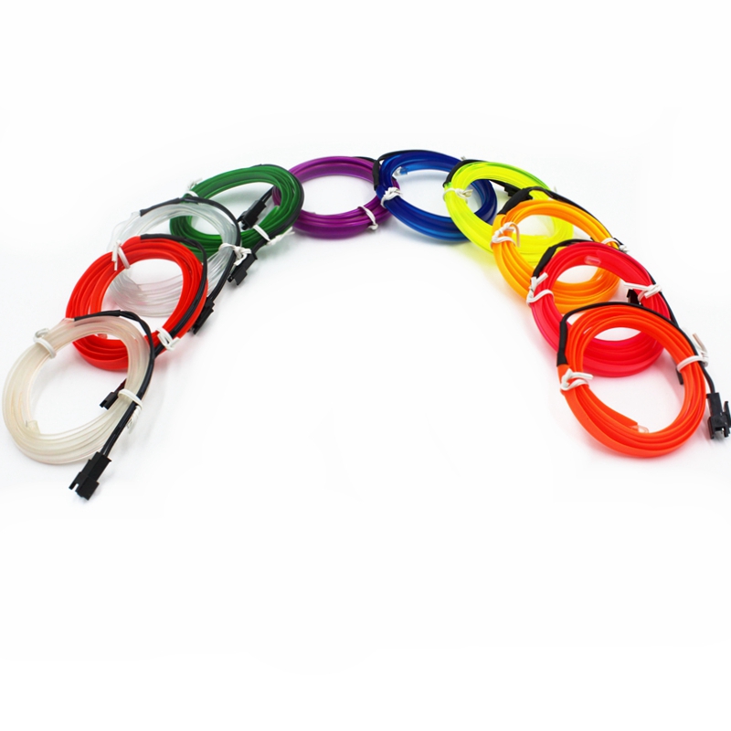 5M EL Wire Neon Light Novelty Light Neon LED lamp Flexible Rope Tube LED Strip String light Car Decoration With 6mm Sewing