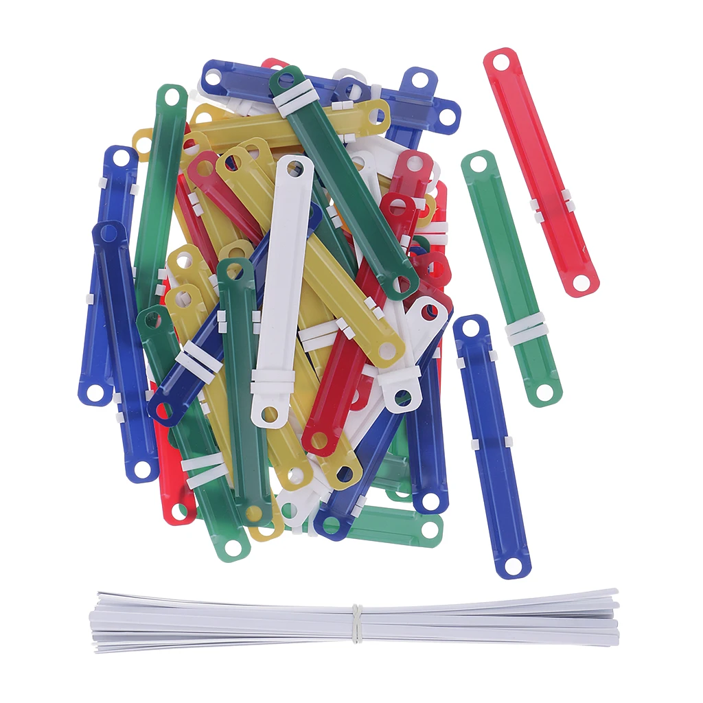 50pcs Plastic Binder Clips File Document Binding List Components Stationery