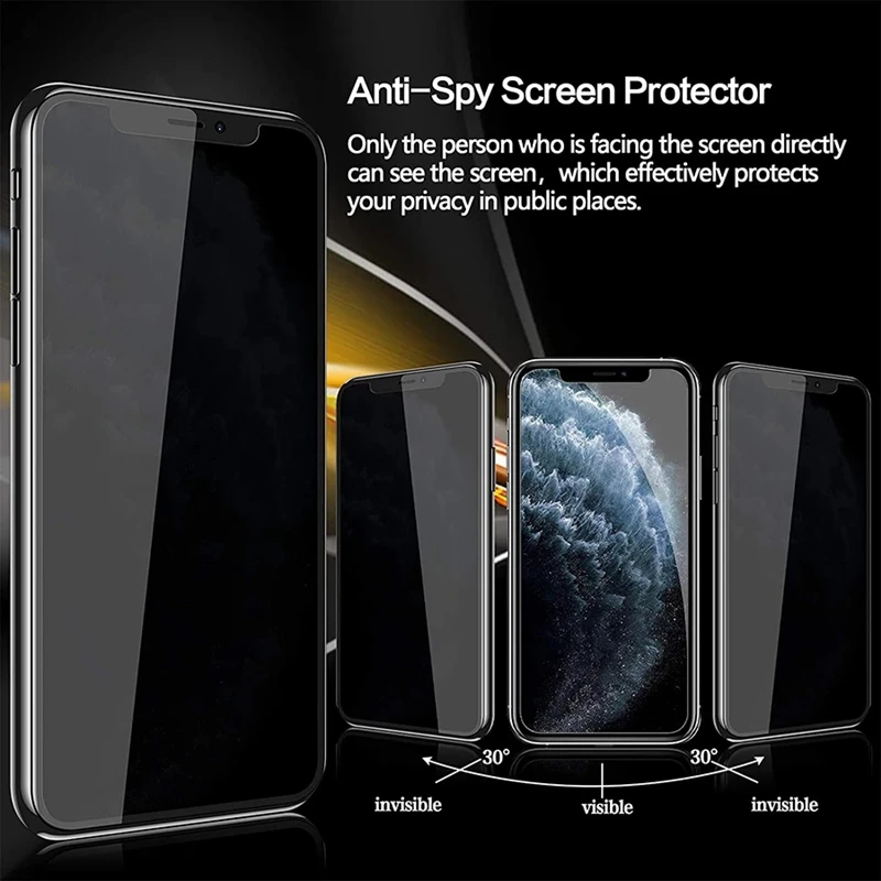1-4Pcs Anti-spy Glass for IPhone 11 12 Pro Max Mini XS XR X Privacy Screen Protectors for IPhone 13 Pro MAX 7 8 Plus Anti Glare