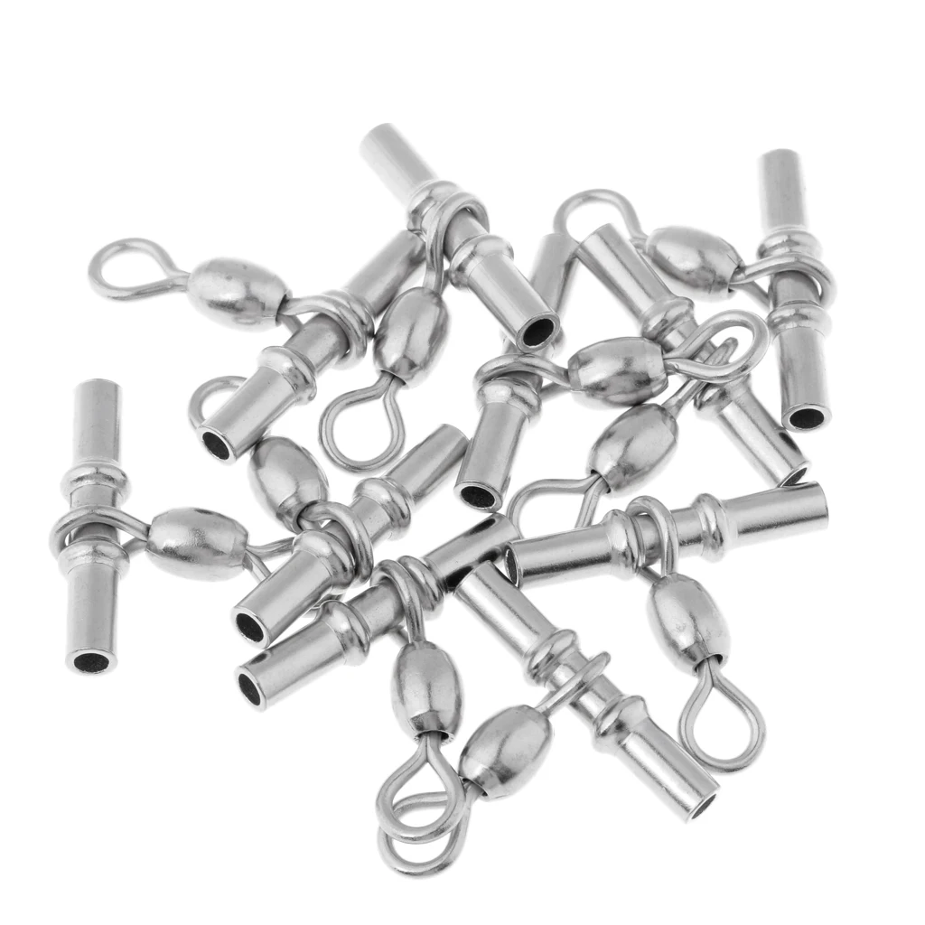 10 Pcs T-type Copper Alloy Fishing Crimp Cross-line Crane Swivel Tackle Connector Fishing Lure Connector 25mm/15mm