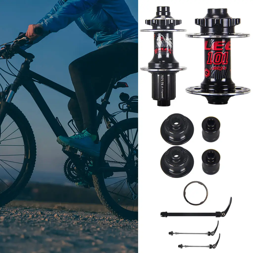 32 Holes Aluminum MTB Mountain Bike Disc Brake Hub & Skewers Ball Bearing 8-11 Speed Quick Release Bicycle Hubs