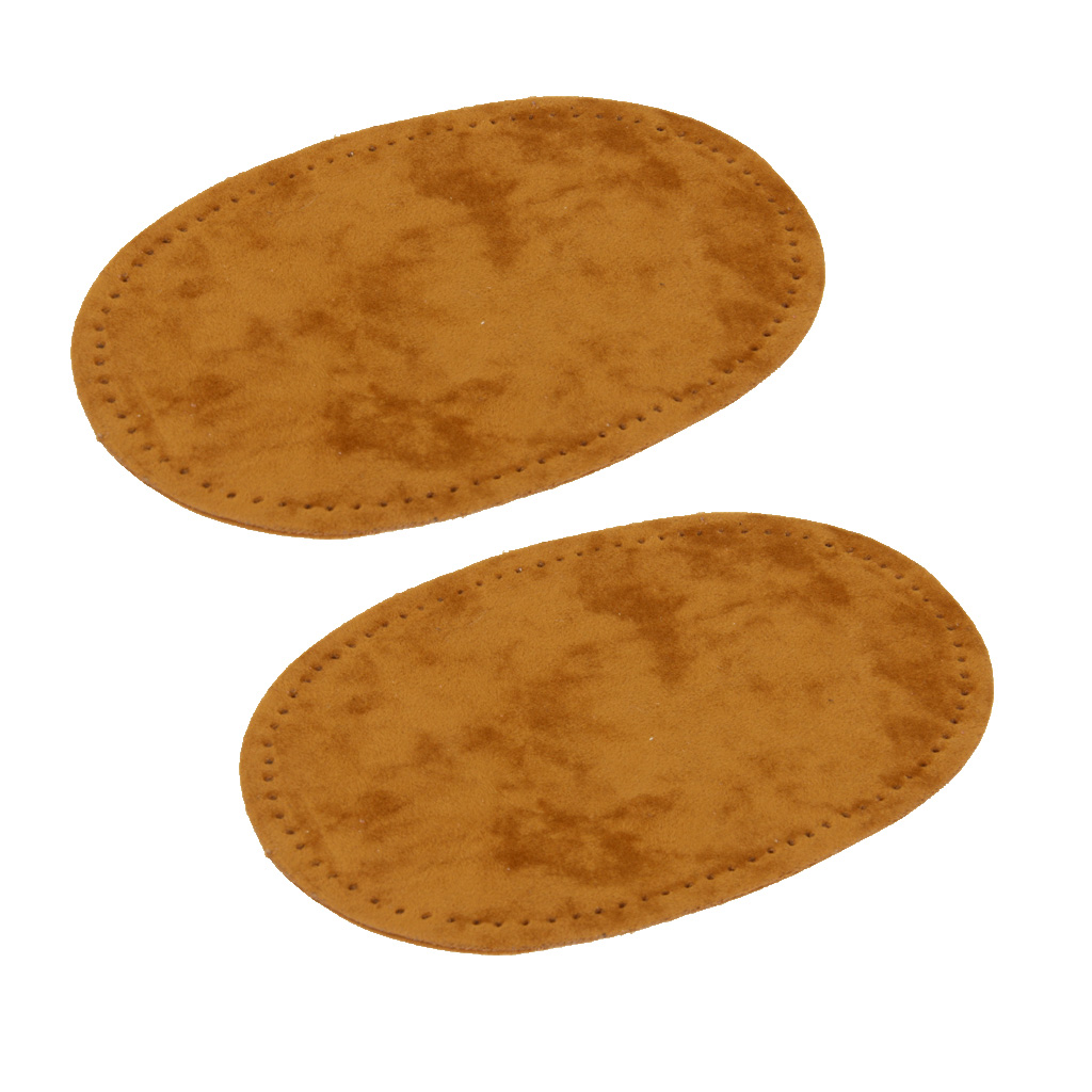 3 Pairs Sew On Suede Oval Elbow Knee Patches for Sweater Repair Crafts Black Grey Light Tan