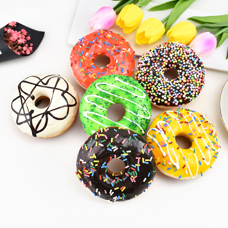 10 cm große, simulierte Donuts, Brot, Stressabbau, künstliches Brot, Kuchen, Heimdekoration, Hochzeitsdekoration, Fotografie-Requisiten, 1 Stück – Detail 3