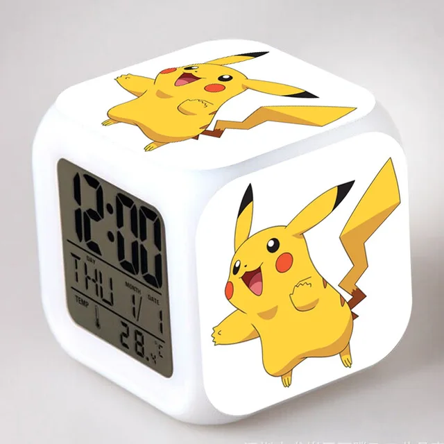 Réveil pokémon Pikachu de haute qualité pour enfants, dessin animé Kawaii  Anime rétro muet Double cloche bureau horloge chambre à coucher maison  décoration - AliExpress