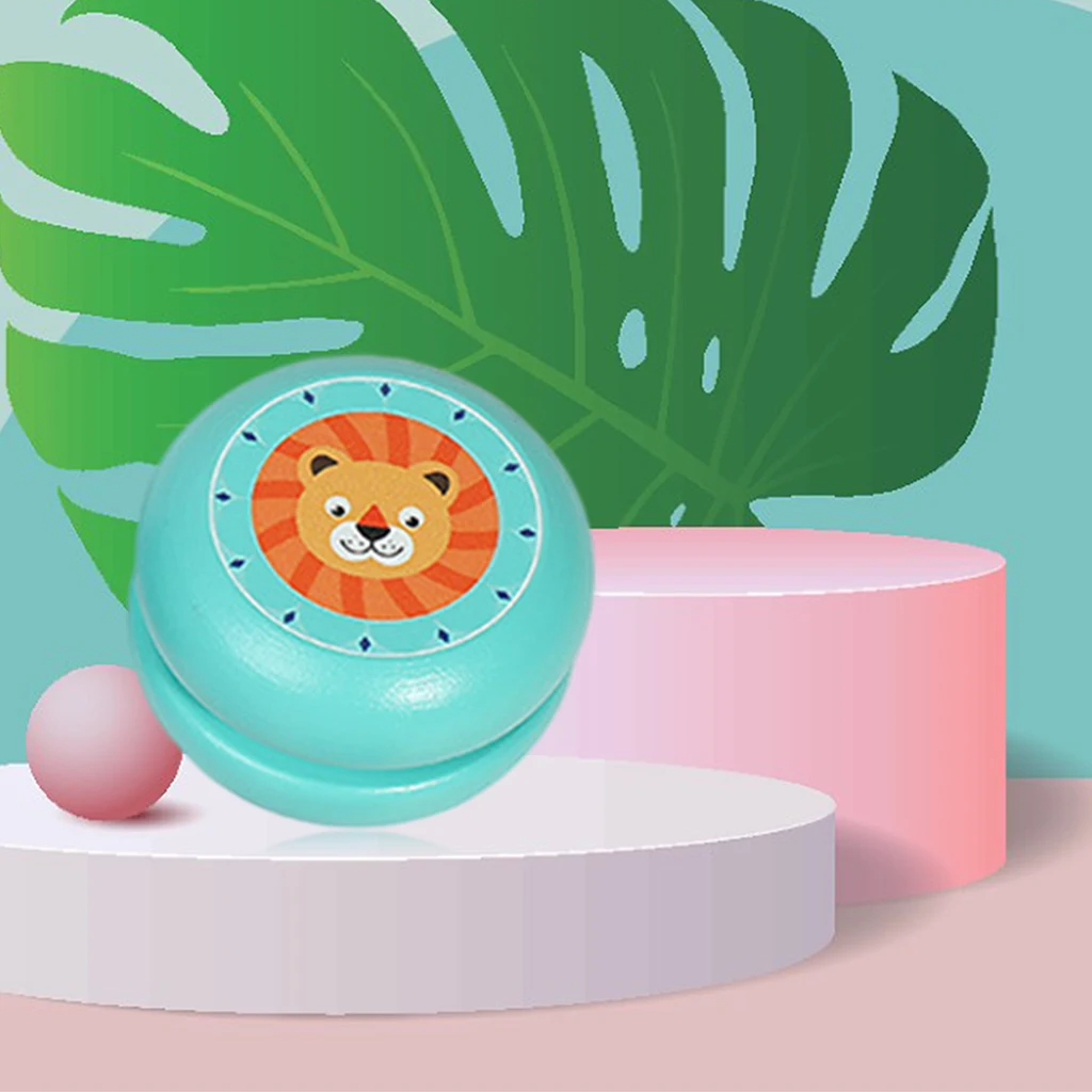 Wooden Mini Yo Yos Toys Animal Pattern Cute Yoyo Ball Thread Control for Kids Birthday Children Prizes Gift
