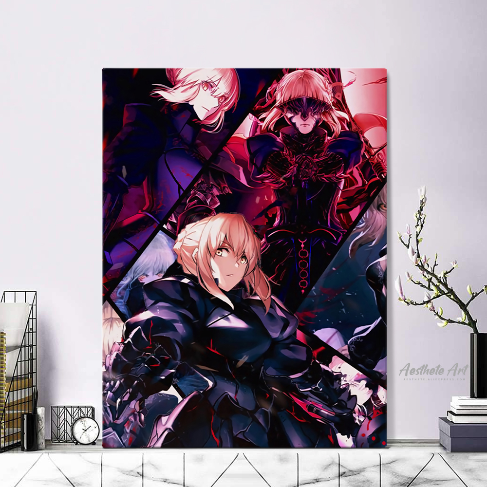 Saber альтер из новеллы Fate декоративная Аниме Картина на холсте для  домашнего декора гостиной Настенная картина плакат печать | AliExpress