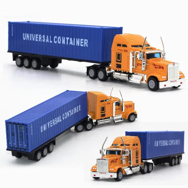 1:65車両モデル合金トラックモデル現実的な模擬詳細なアメリカスーパーロング輸送トラックモデル大人のための - AliExpress