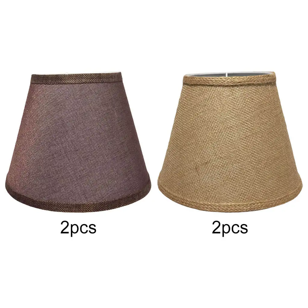 2Pcs Rustic Table Lights Lamp Shades Lamp Cover Lighting Fabric Lampshades for Kitchen