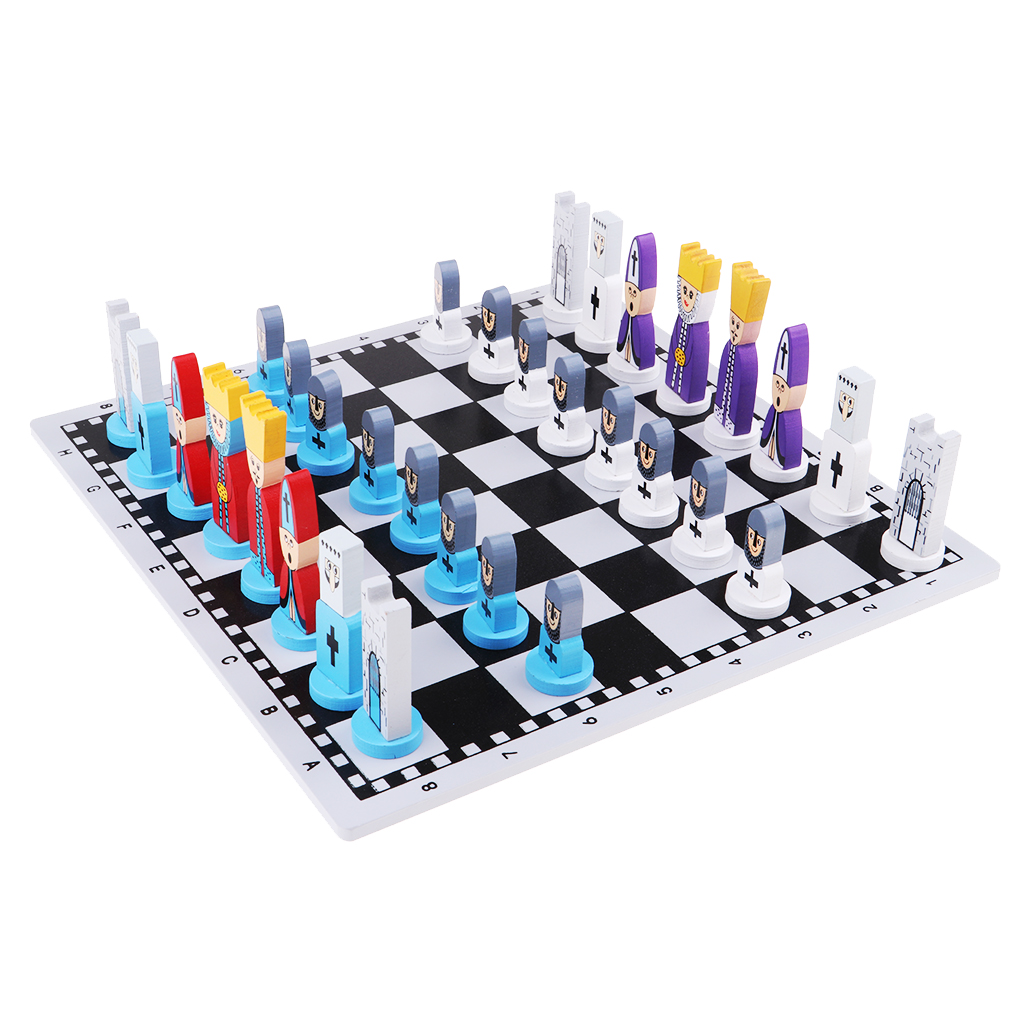 International Chess Travel Checkers Board Game Educational Kids Leisure Fun