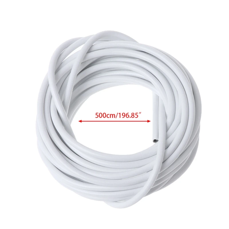 10ft/300 cm CURTAIN WIRE WHITE WINDOW NET CORD CABLE WITH 4  HOOKS AND EYES 